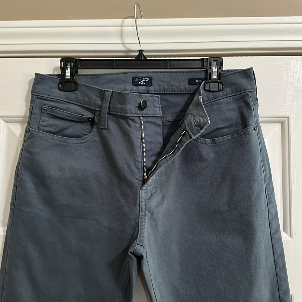 J.Crew Factory Slim Fit Garment Dyed 5-Pocket Pant in Opal Blue (31x30) - Picture 5 of 8